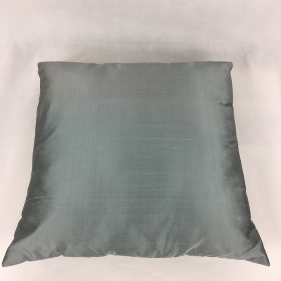 Blue Silk & Square Sequins Accent Pillow - Picture 3 of 5